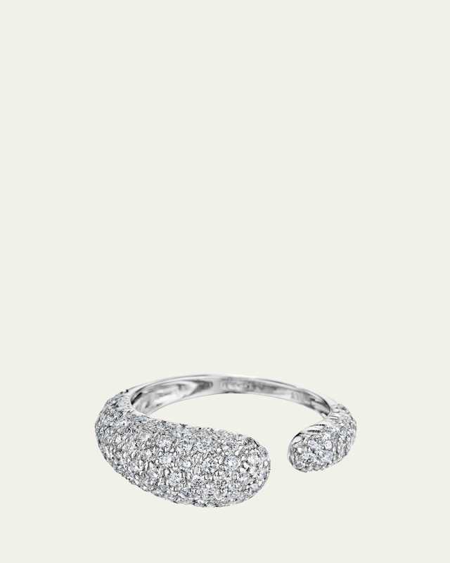 Gocce 18K White Gold Diamond Pave Ring